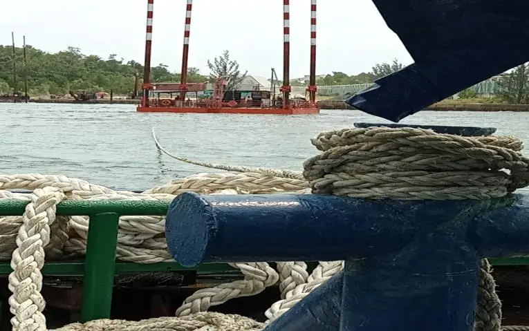 Mooring ropes on deck